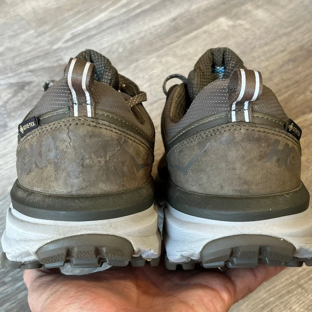 Hoka One One Challenger Low GTX Olive Brown Waterproof Hiking Shoes Womens 10